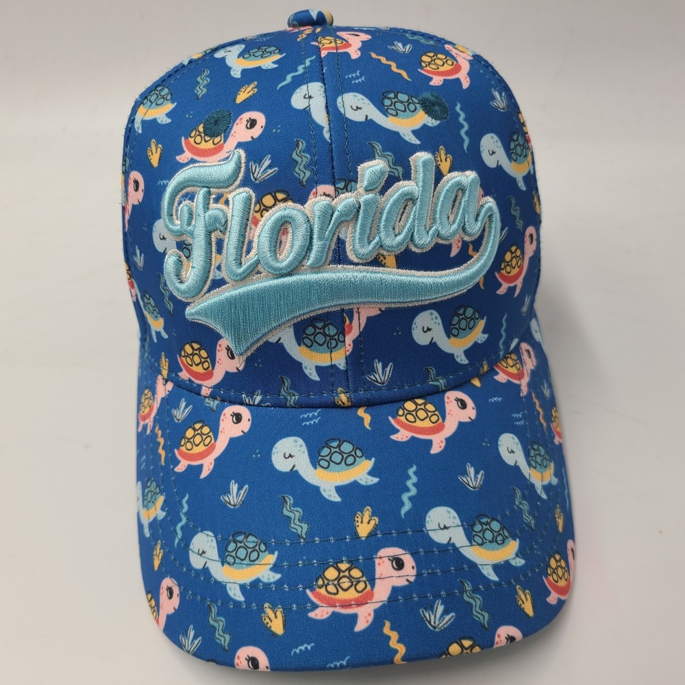 Youth Robin Ruth Hat Adjustable Blue‎ Florida Sea Turtle All Over Print Travel